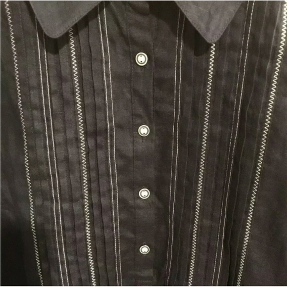 Coldwater Creek womens button 3/4 linen tunic - Picture 4 of 6